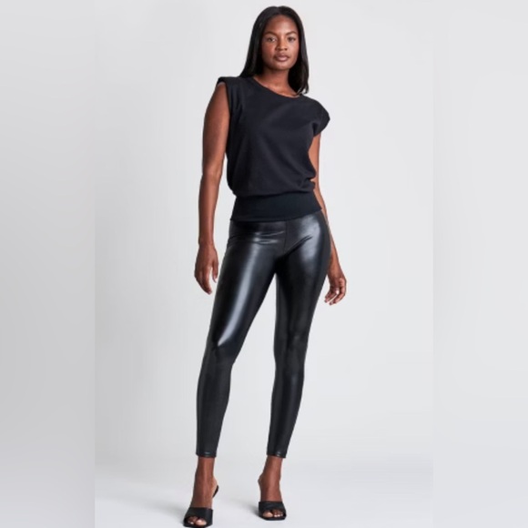 Serra Faux Leather Leggings / Wet Look Leggings Size Small - Picture 1 of 7